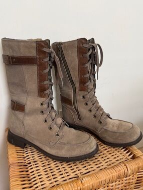 The North Face Women’s Abby III Lace Up Boots | Tan Suede, Brown Leather Accents